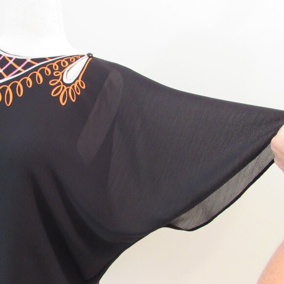 Bob Mackie Wearable Art Lined Abstract Floral Blouse Small - Picture 7 of 16